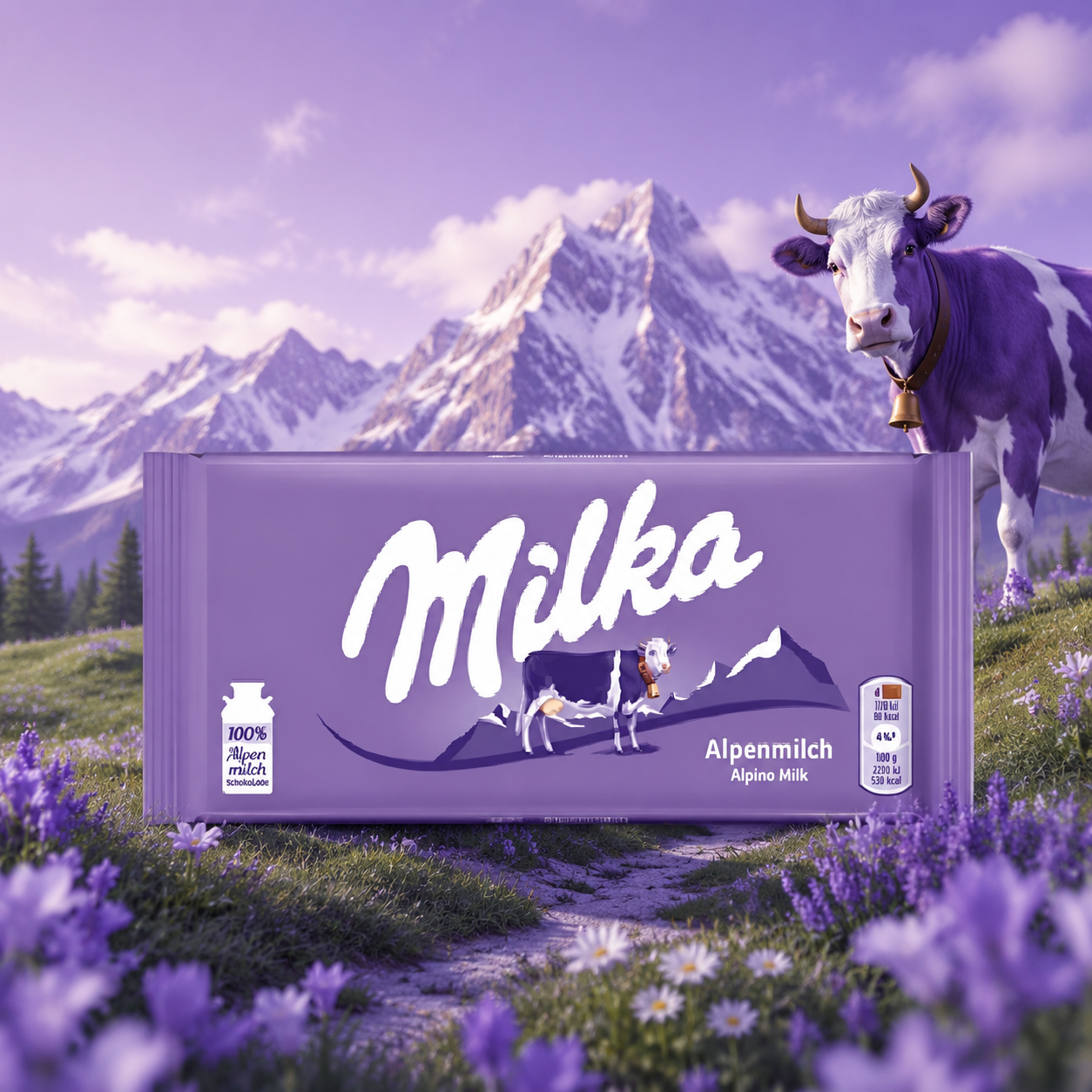 Акция!Шок. плитка Milka Alpine Milk (Милка Альпин Милк) 90г