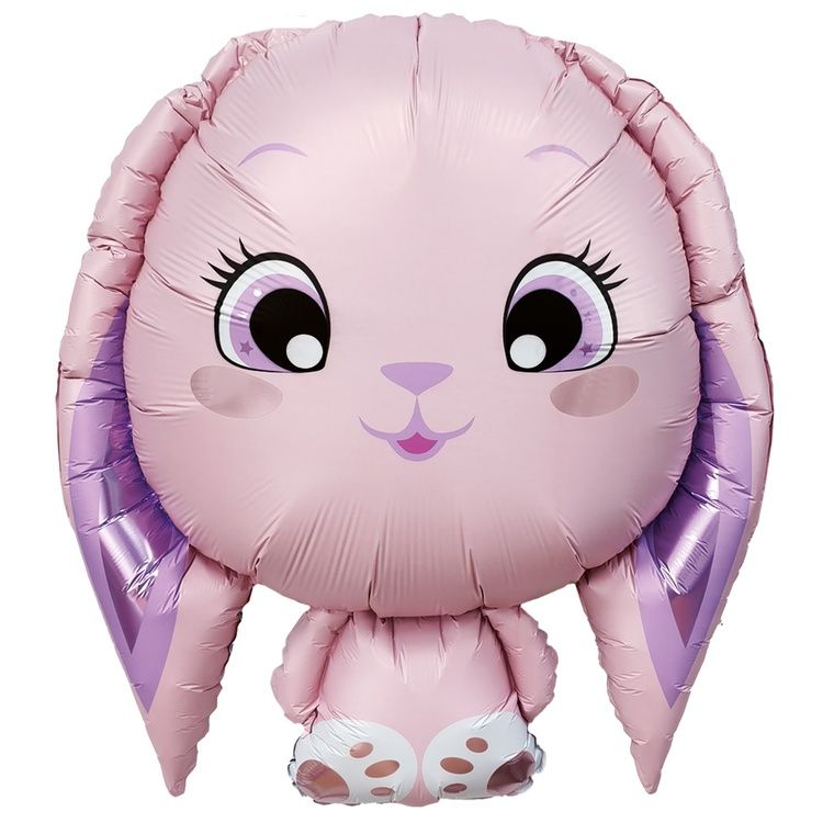 Шар (31"/81 см) Фигура, Милый зайка, Розовый, 1шт в уп.