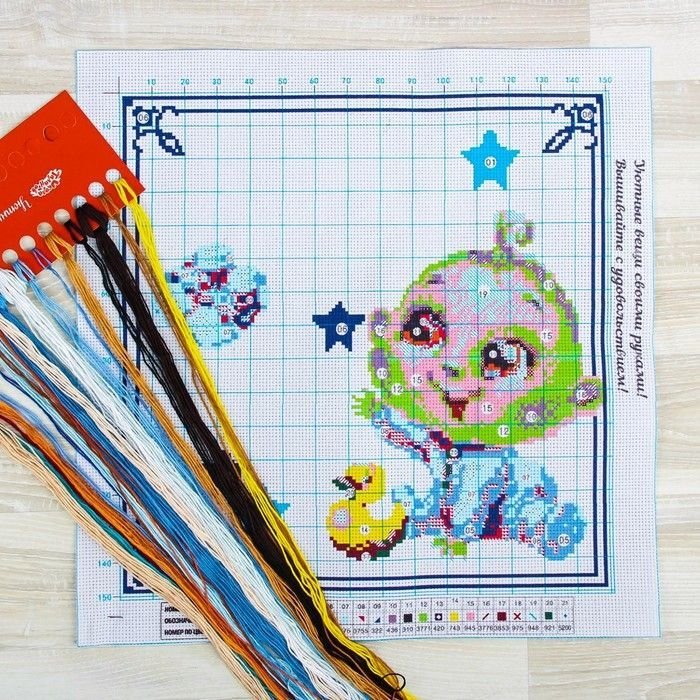 Вышивка крестиком Малыш 35*35+игла, нити мулине