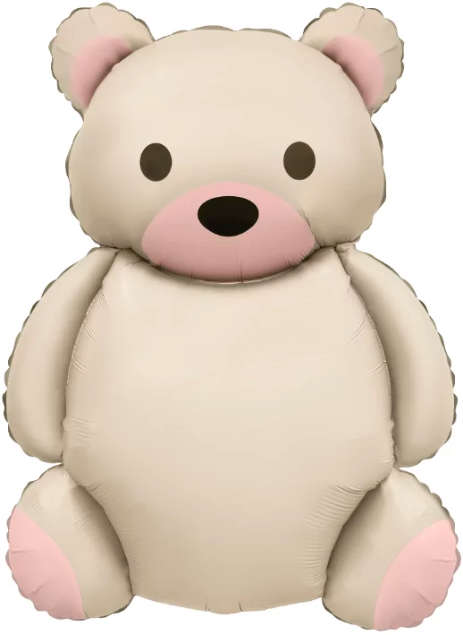 Шар (35"/89 см) Фигура, Мишка, Кремовый, Сатин, 1 шт.