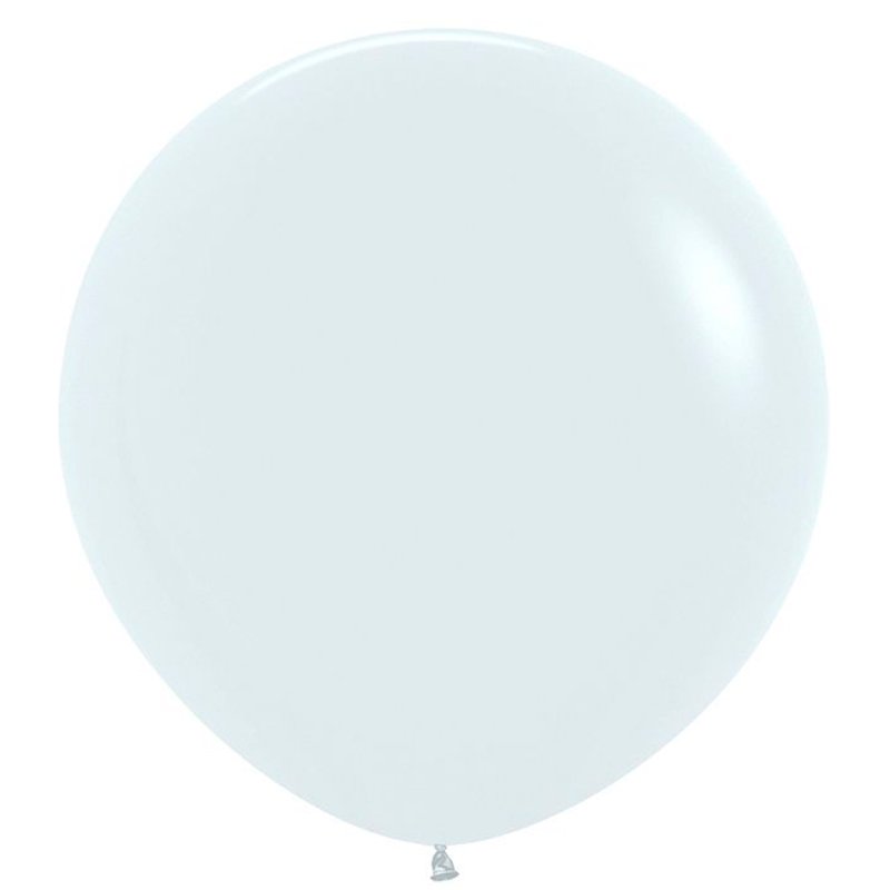 S 24 Пастель Белый / White/ 1шт./, Латексный шар (Колумбия) 60см