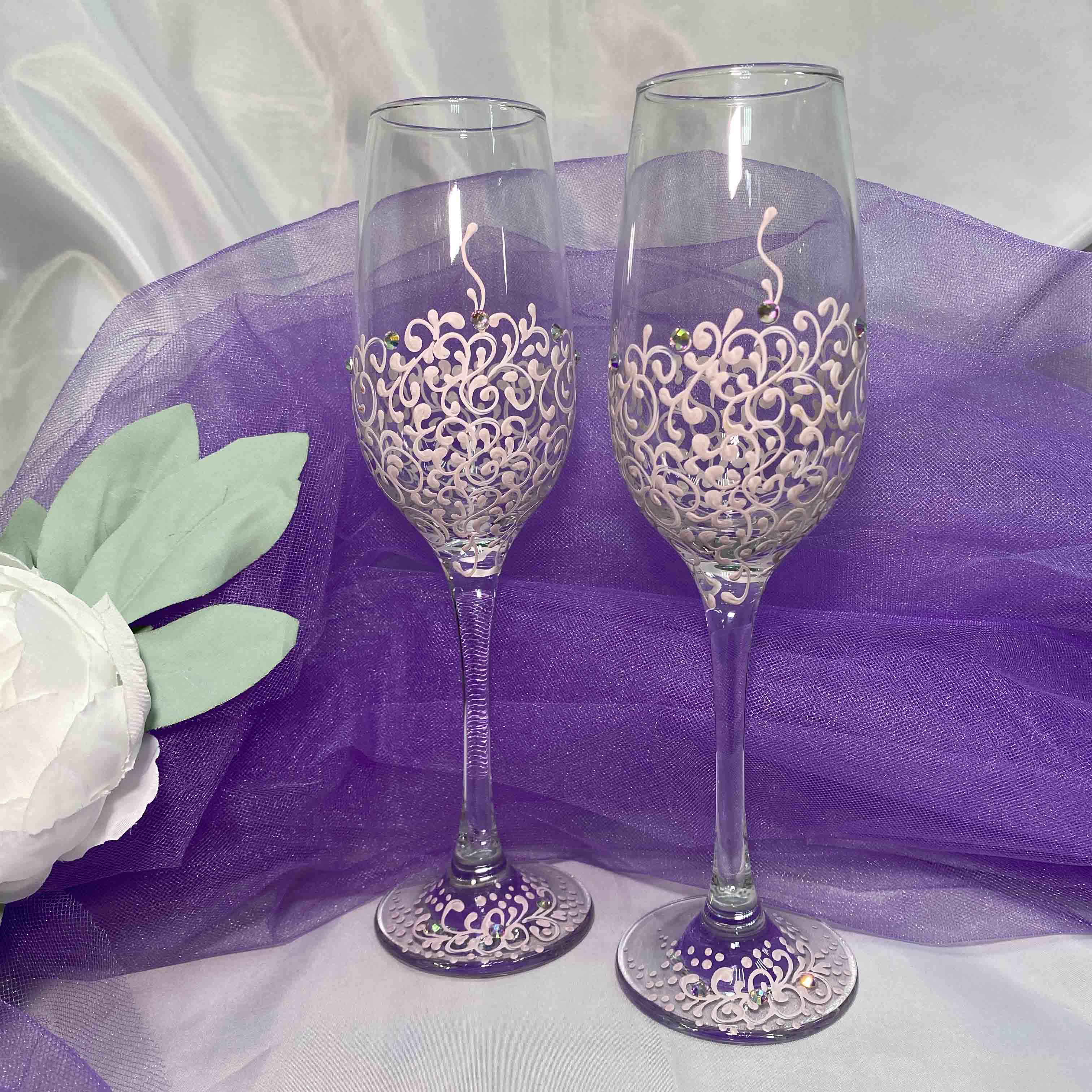 Акция! Бокалы свадебные (пудровые вензели)