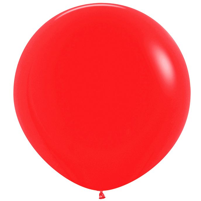 S 24 Пастель Красный/Red/ 1шт/ латексный шар (Колумбия) 60см