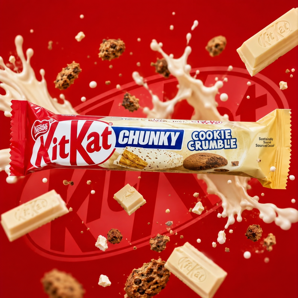 Акция!KitKat Chunky Cookie Crumbie (Кит кат Чанки Крамбл в белом шоколаде)38 г