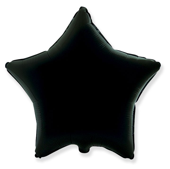 И 18 Звезда Черный /Star Black / 1 шт /фольгированный шар  (Испания)