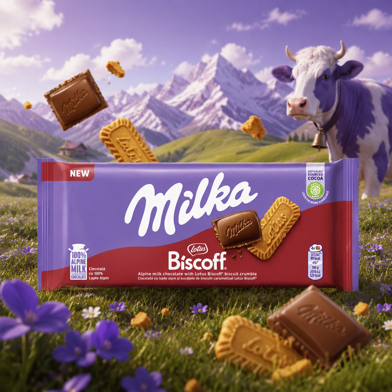 Акция!Milka Lotus Biscoff (Шок. плитка Милка Лотус Бискофф) 90г