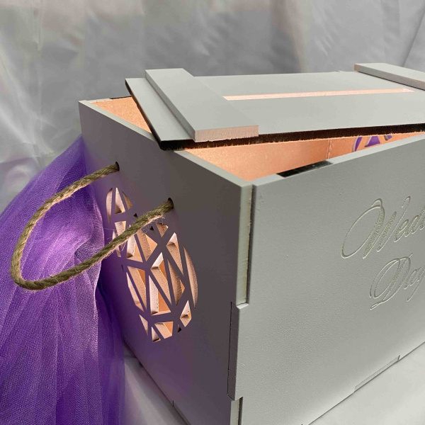 Семейный банк "Свадебный BOX" с узором Сердце