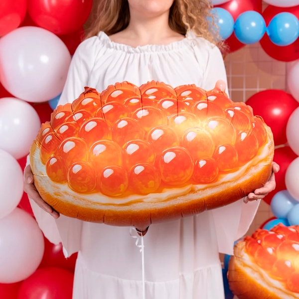 Шар (26"/66 см) Фигура, Бутерброд с икрой, Сатин, 1 шт в уп