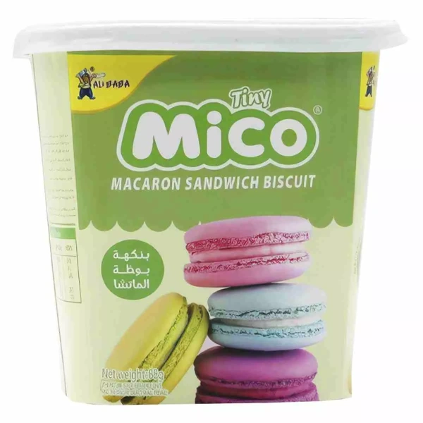 Акция!Печенье Tiny Mico Macaron Sandwich Ice Cream Matcha, макарун со вкусом мороженого матча, 88г