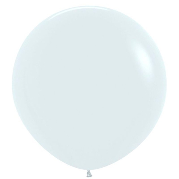 S 24 Пастель Белый / White/ 1шт./, Латексный шар (Колумбия) 60см