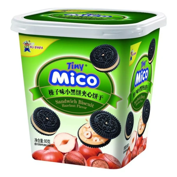 АКЦИЯ!Печенье Tiny Mico Sandwich Biscuit Hazelnut со вкусом фундука, 80 г