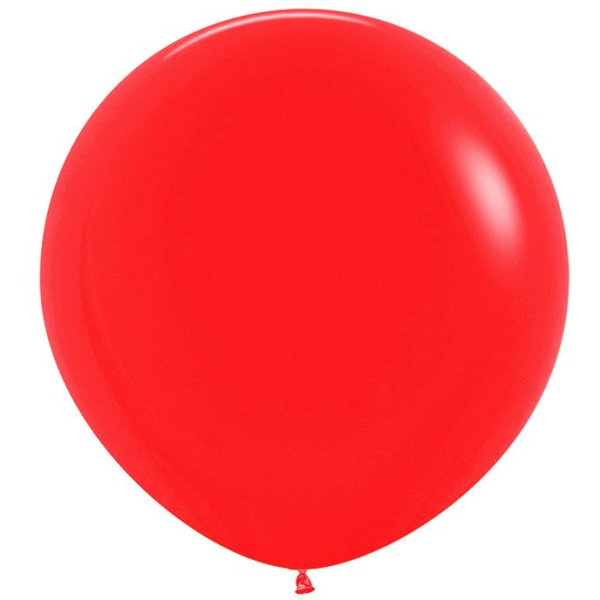 S 24 Пастель Красный/Red/ 1шт/ латексный шар (Колумбия) 60см