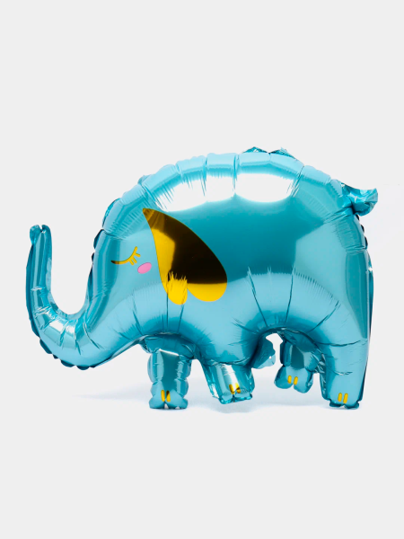 К28 Слоник голубой / Elephant Blue / 1шт. / Фольгированный шар