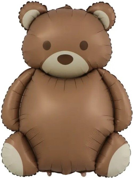 Шар (35"/89 см) Фигура, Мишка, Сатин,1 шт. в уп