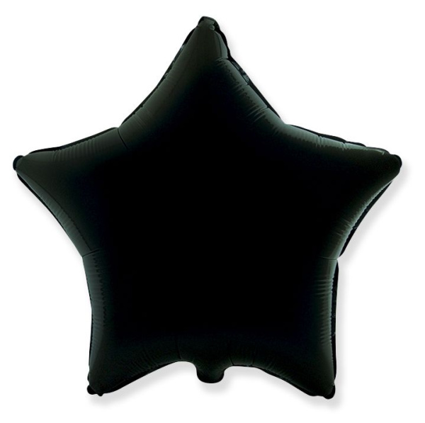 И 18 Звезда Черный /Star Black / 1 шт /фольгированный шар  (Испания)