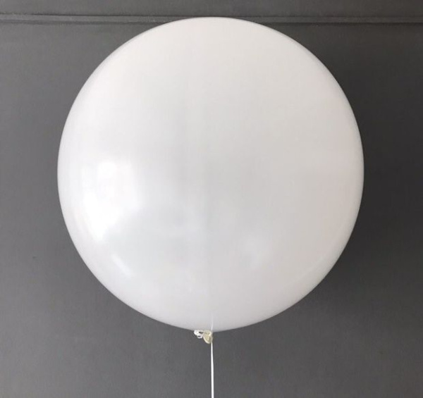 S 24 Пастель Белый / White/ 1шт./, Латексный шар (Колумбия) 60см