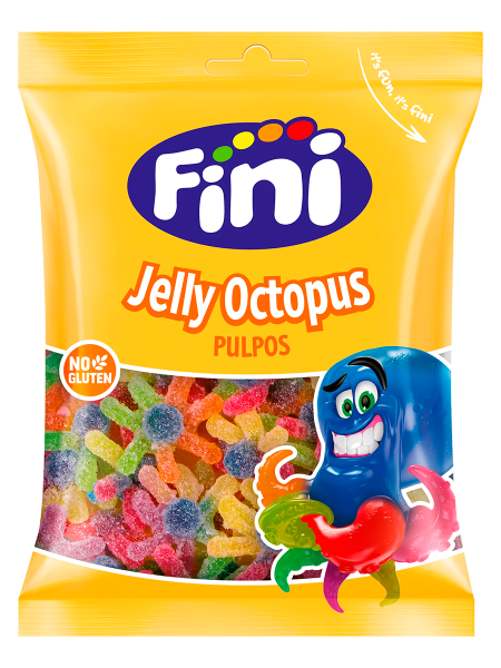 Акция!Мармелад жевательный Fini Jelly Octopus "Осьминоги" в сахаре 90г