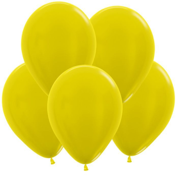 S Метал 12 Жёлтый /Yellow, Латексный шар (Колумбия)